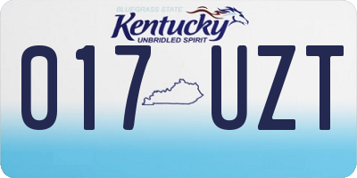 KY license plate 017UZT