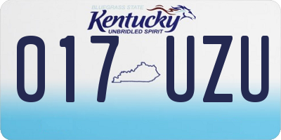 KY license plate 017UZU
