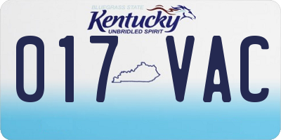 KY license plate 017VAC