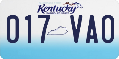 KY license plate 017VAO
