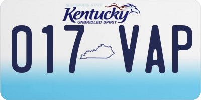 KY license plate 017VAP