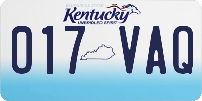 KY license plate 017VAQ