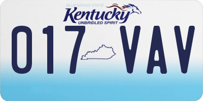 KY license plate 017VAV