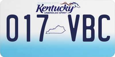 KY license plate 017VBC