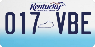 KY license plate 017VBE