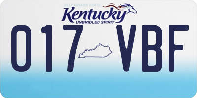 KY license plate 017VBF