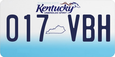 KY license plate 017VBH