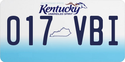 KY license plate 017VBI
