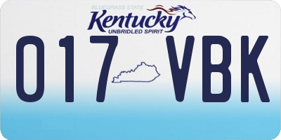 KY license plate 017VBK