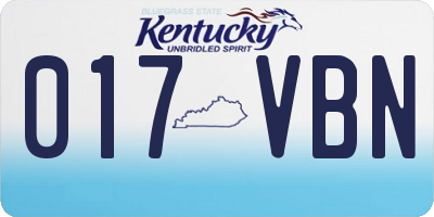 KY license plate 017VBN