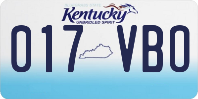 KY license plate 017VBO