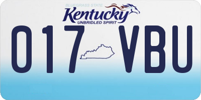 KY license plate 017VBU
