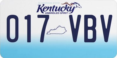 KY license plate 017VBV