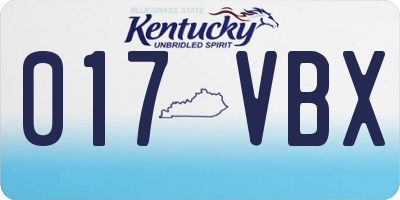KY license plate 017VBX
