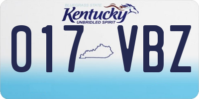 KY license plate 017VBZ