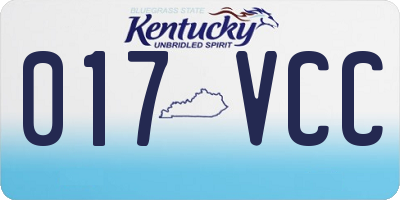 KY license plate 017VCC