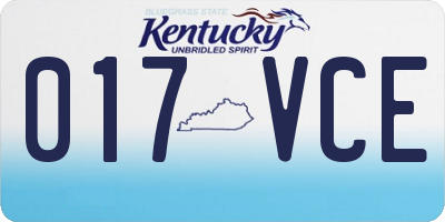 KY license plate 017VCE