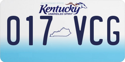 KY license plate 017VCG