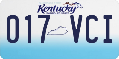 KY license plate 017VCI
