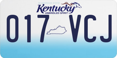 KY license plate 017VCJ