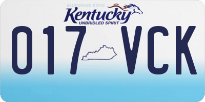 KY license plate 017VCK