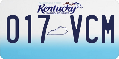 KY license plate 017VCM