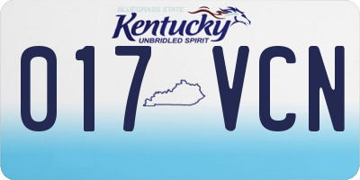KY license plate 017VCN