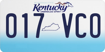 KY license plate 017VCO