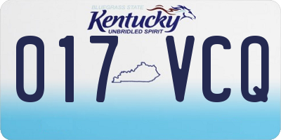 KY license plate 017VCQ