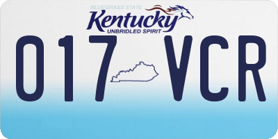 KY license plate 017VCR