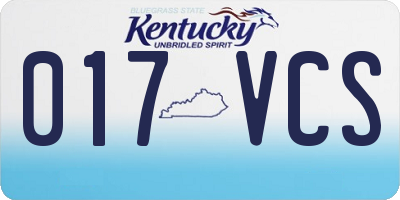 KY license plate 017VCS