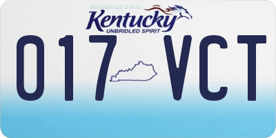 KY license plate 017VCT