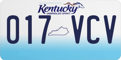 KY license plate 017VCV