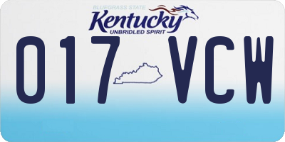 KY license plate 017VCW