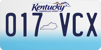 KY license plate 017VCX