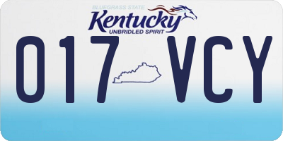 KY license plate 017VCY