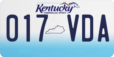 KY license plate 017VDA