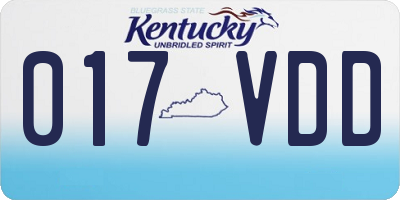 KY license plate 017VDD