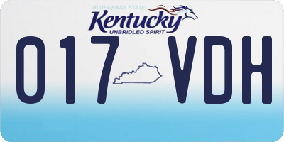 KY license plate 017VDH