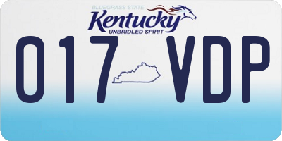 KY license plate 017VDP