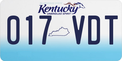 KY license plate 017VDT