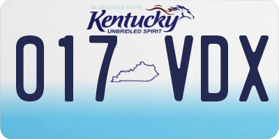 KY license plate 017VDX