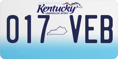KY license plate 017VEB