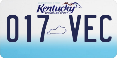 KY license plate 017VEC