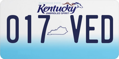 KY license plate 017VED