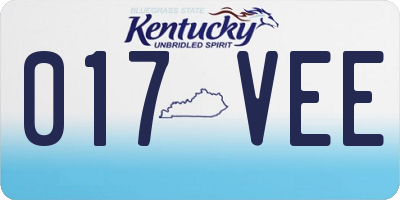 KY license plate 017VEE
