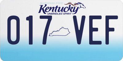 KY license plate 017VEF