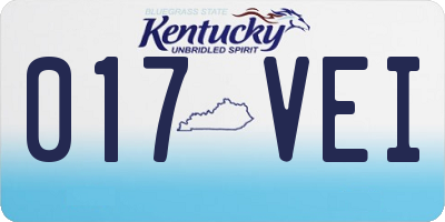 KY license plate 017VEI