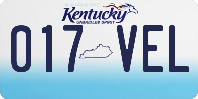 KY license plate 017VEL