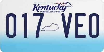 KY license plate 017VEO